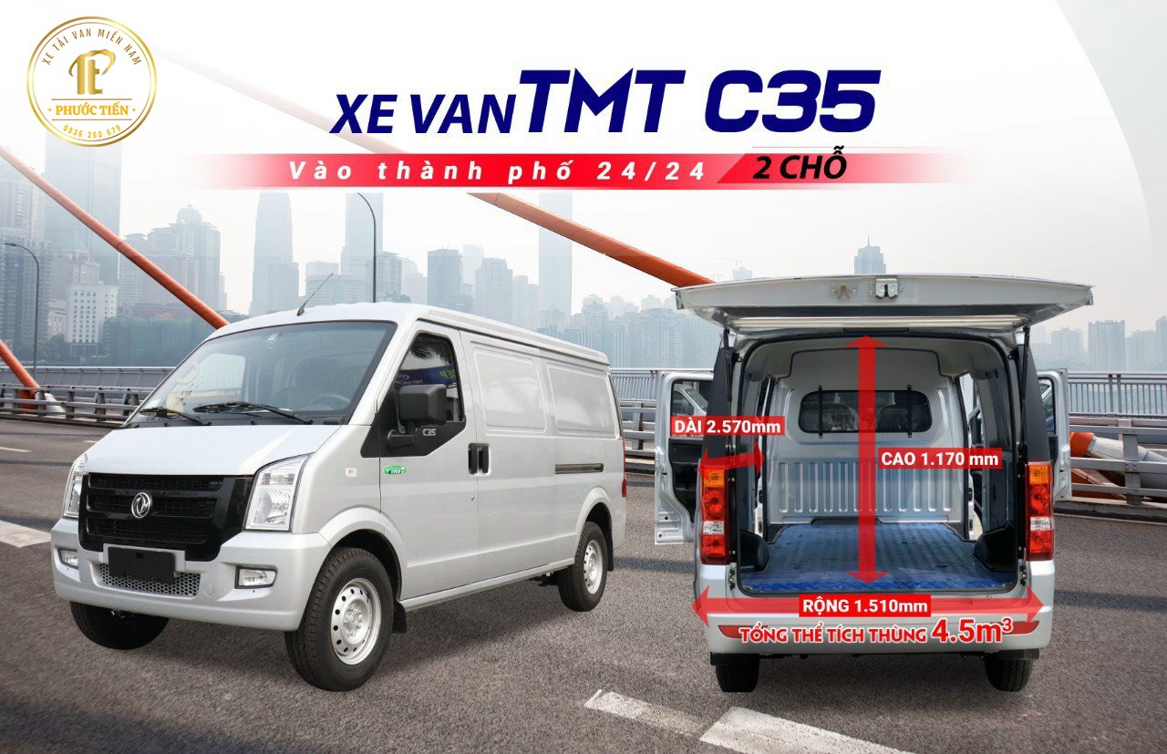 Xe Tải Van C35 Loại 2 Chỗ Ngồi chở hàng không cấm giờ 